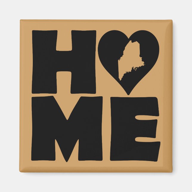 Aimant pour réfrigérateur "Maine Home Heart State" (Devant)