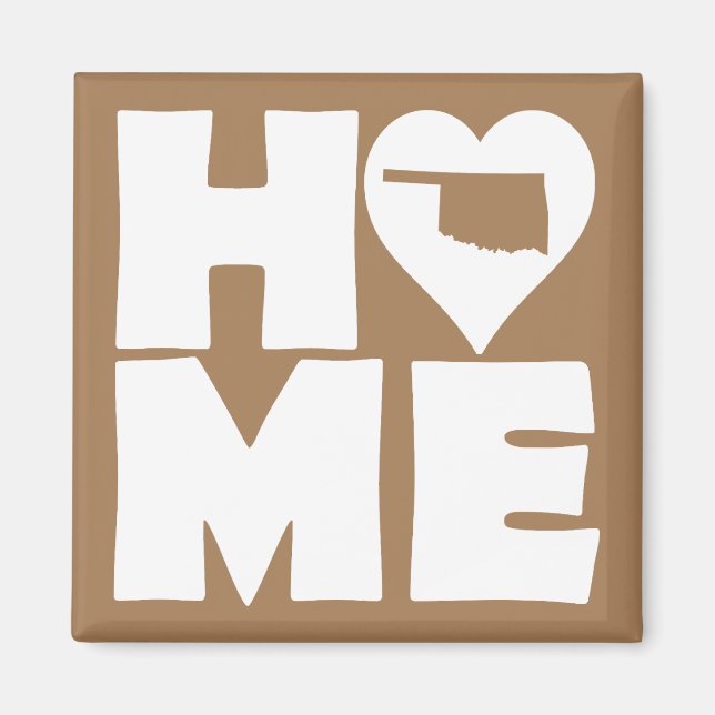 Aimant pour réfrigérateur Oklahoma Home Heart Stat (Devant)