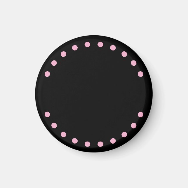 Aimant pour réfrigérateur Perles (Noir et Rose) (Devant)