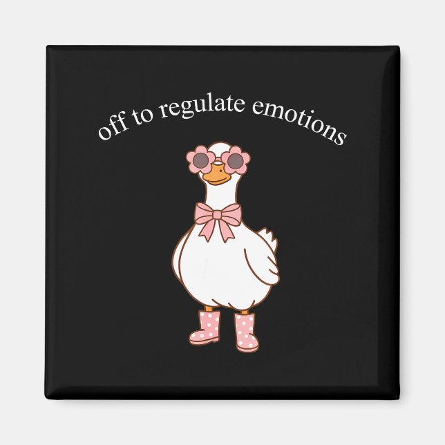 Aimant Pour réguler les émotions, une oie mignonne et drô (Devant)