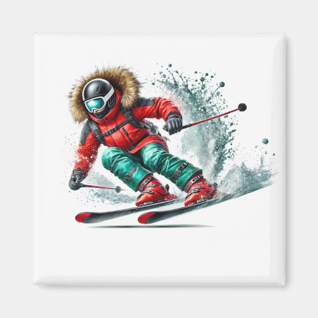 Aimant pour skieur   (Devant)