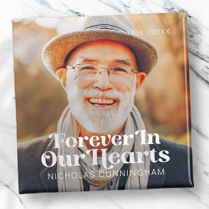 Aimant Pour toujours dans nos coeurs Élégant Mémorial Pho