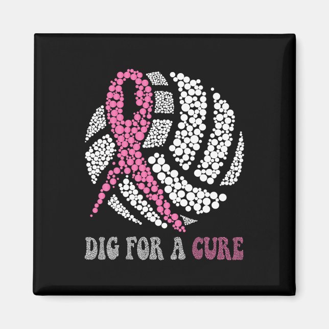 Aimant Pour Un Cancer Du Sein Cure Style Volleyball Rose (Devant)