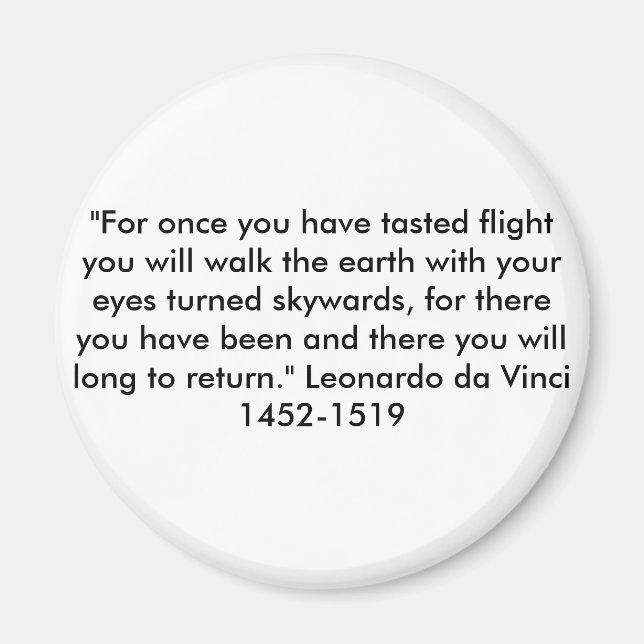 Aimant "Pour une fois vous avez goûté vol .. (Devant)