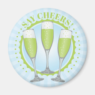 Aimant pour verres à champagne vert Mimosa