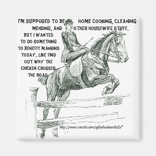 Aimant "Pourquoi fait la croix de poulet la route "