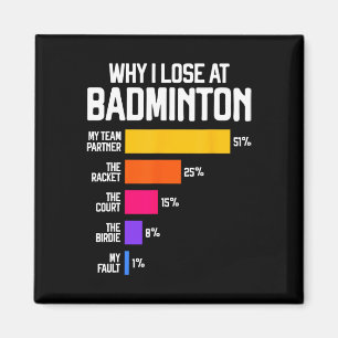 Aimant Pourquoi J'Ai Perdu À Badminton Funny Excuse Shutt