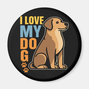 Aimant Pourquoi j'aime mon chien � Conception chaleureuse