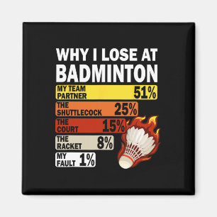 Aimant Pourquoi Je Perds À Badminton Drôle Ma Faute