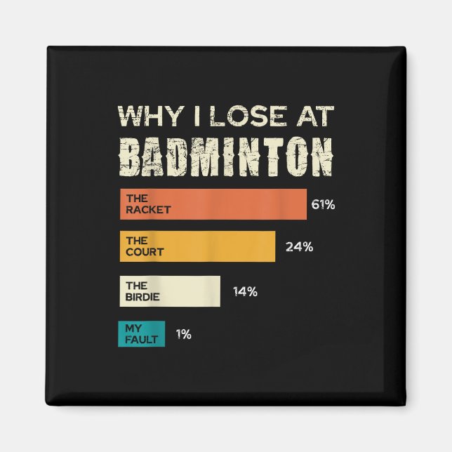 Aimant Pourquoi je perds au badminton la raquette de cour (Devant)