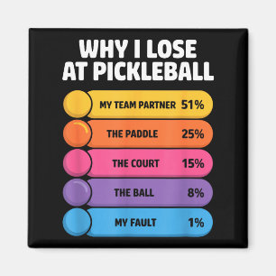 Aimant Pourquoi perdre au pickleball graphique drôle pour