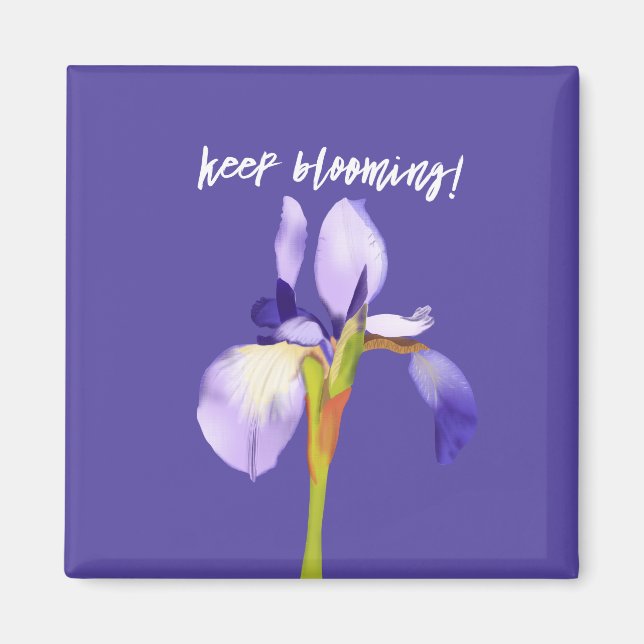 Aimant Poursuivre la floraison Pourpre Iris Encouragement (Devant)
