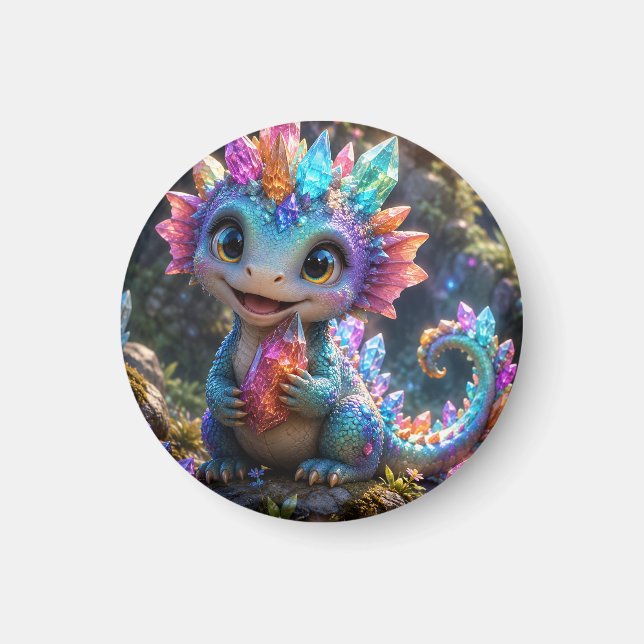Aimant Pousse de cristal – Fantaisie d'un joli dragon de  (Devant)