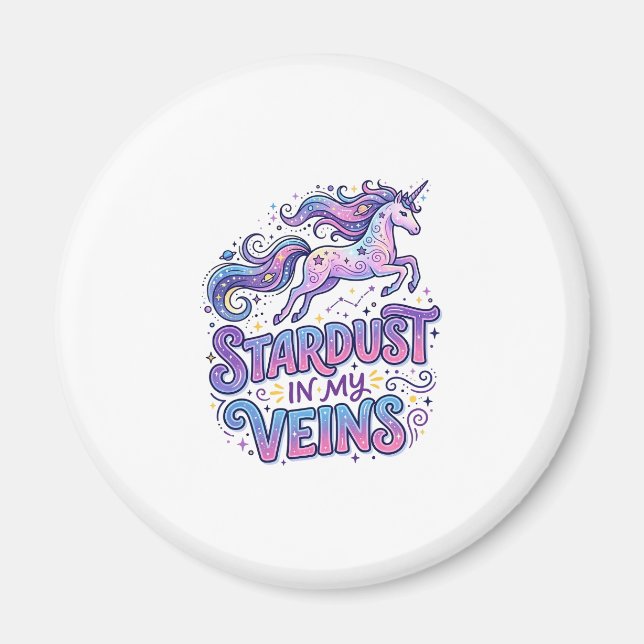 Aimant Poussière d'étoile de licorne dans mes veines Cade (Devant)