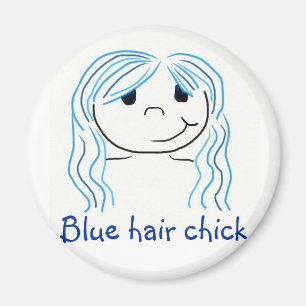 Aimant Poussin bleu de cheveux