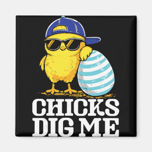 Aimant Poussin de Pâques Creuse Moi Cool Poulet Lunettes