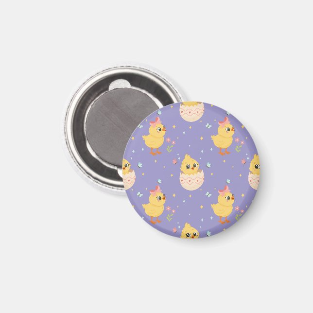 Aimant Poussin de Pâques mignon avec motif transparent à  (Recto/Verso)