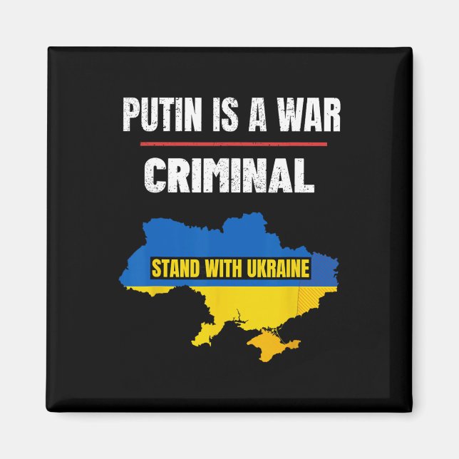 Aimant Poutine est un criminel de guerre, soutenez l'Ukra (Devant)