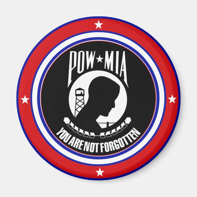 AIMANT POW MIA - ROUGE BLANC ET BLEU (Devant)