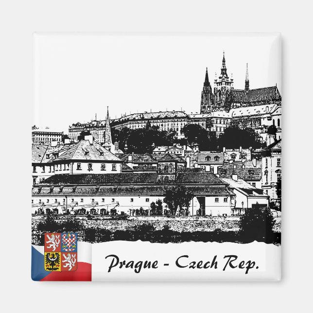 Aimant Prague Magnet, Charles Bridge / Prague Castle (Devant)