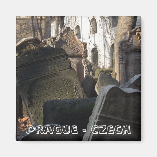 Aimant Prague, Pierre du cimetière juif (Frigo Magnet) (Devant)