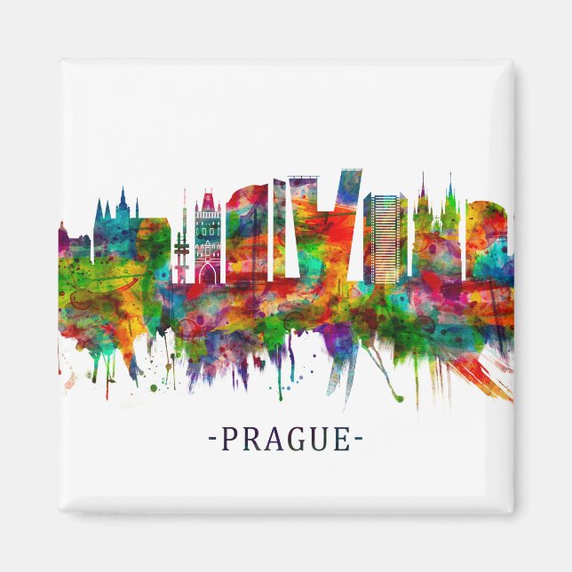 Aimant Prague République tchèque Skyline (Devant)