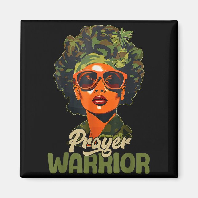 Aimant Praying Black Woman Afro Christian Sayings Prayer  (Devant)