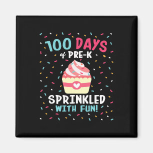 Aimant Pré K 100 Jours De Filles Sprinkled Fun Cupca