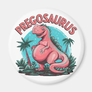 Aimant Pregosaurus Funny Grossesse Faire-part Dino Maman