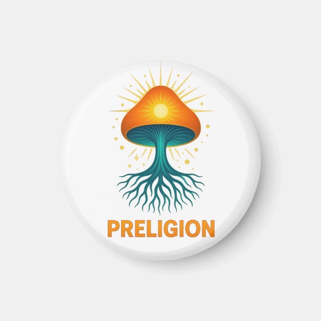 Aimant Preligion - logo champignon (Devant)