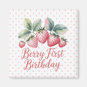 Aimant Premier anniversaire de Berry Strawberry One Sweet