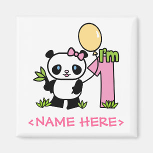 Aimant Premier anniversaire de Panda Girl