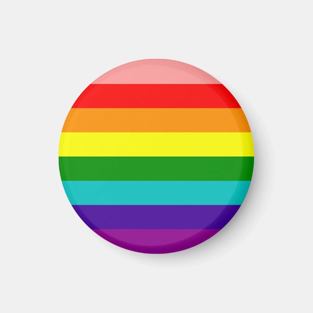 Aimant Premier indicateur Gay pride arc-en-ciel (Devant)