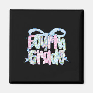 Aimant Premier jour de quatrième année bouquet floral pou