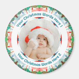 Aimant Premier Noël de bébé Cadeau de photo de famille ro