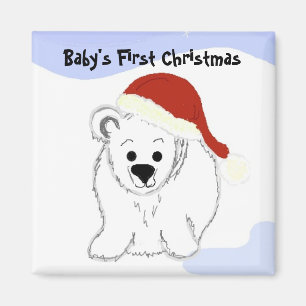 Aimant Premier Noël de bébé ours polaire