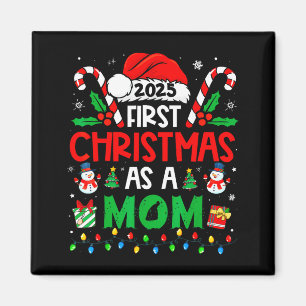 Aimant Premier Noël en tant que maman tenue de famille as