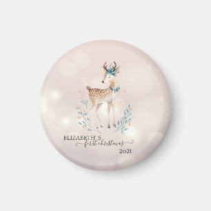 Aimant Premier Noël, Joyeux Cerf des Fêtes