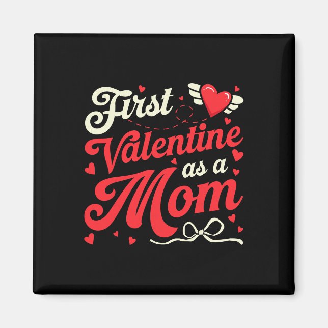 Aimant Premier Saint-Valentin en tant que maman Funny Val (Devant)