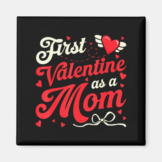 Aimant Premier Saint-Valentin en tant que maman Funny Val (Devant)