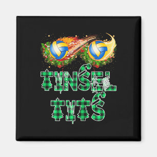 Aimant Premières Noël Drôle En Momma Tinsel Volleyball Ma