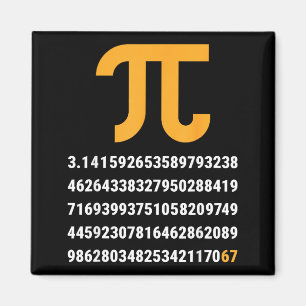 Aimant Premiers 100 chiffres de Pi 67 nerds geeks profess
