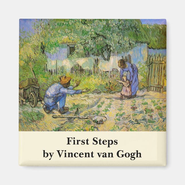 Aimant Premiers Pas (d'après Millet) de Vincent van Gogh (Devant)