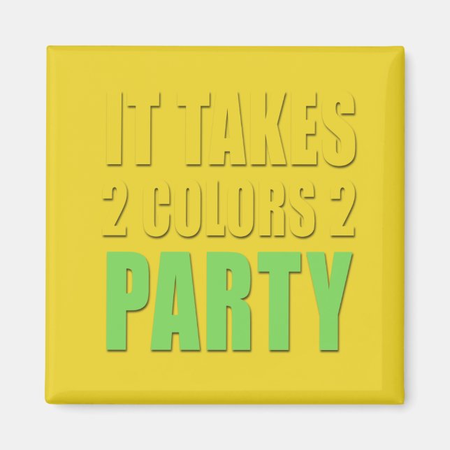 Aimant Prend 2 couleurs 2 Party Vert Jaune (Devant)