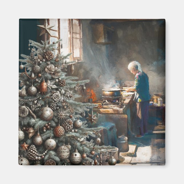 AIMANT PRÉPARATIFS POUR LE RÉVEILLON DE NOËL (Devant)