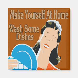 Aimant Préparez-vous à la maison des plats de lavage