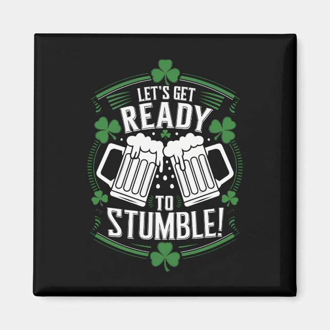 Aimant Préparons-nous à trébucher Drôle de St Patrick's D (Devant)