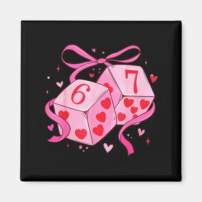 Aimant Preppy Six Seven Valentine 6 7 Meme Funny Coquette (Devant)