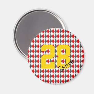 Aimant Preppy Team Spirit Jacquard Red Black Player Numér