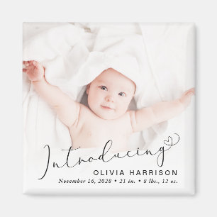 Aimant Présentation du Faire-part de naissance photo